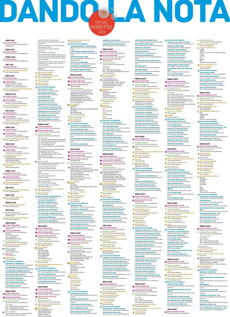Programación Fiestas María Pita 2014